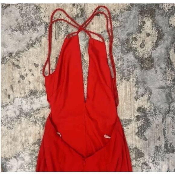 Fame and Partners Surreal Dreamer Red Deep V-Neck Maxi Dresses - Picture 5 of 7